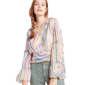 Anthropologie Maeve Jessa Multicolor Peasant Blouse
Flutter Bell Sleeves